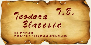 Teodora Blatešić vizit kartica